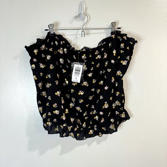 torrid Tops - NWT Torrid Tube Top Shirt Plus Size 3X Tank Top Black Floral Stretch NEW